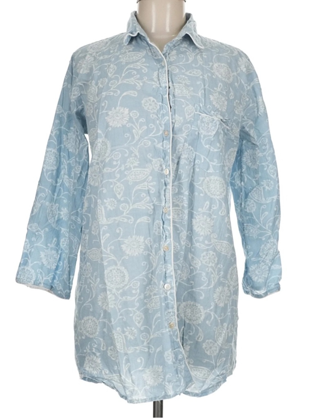 JULIA AMORY Medium Blue JA Husband Shirt Mini Dress Coverup